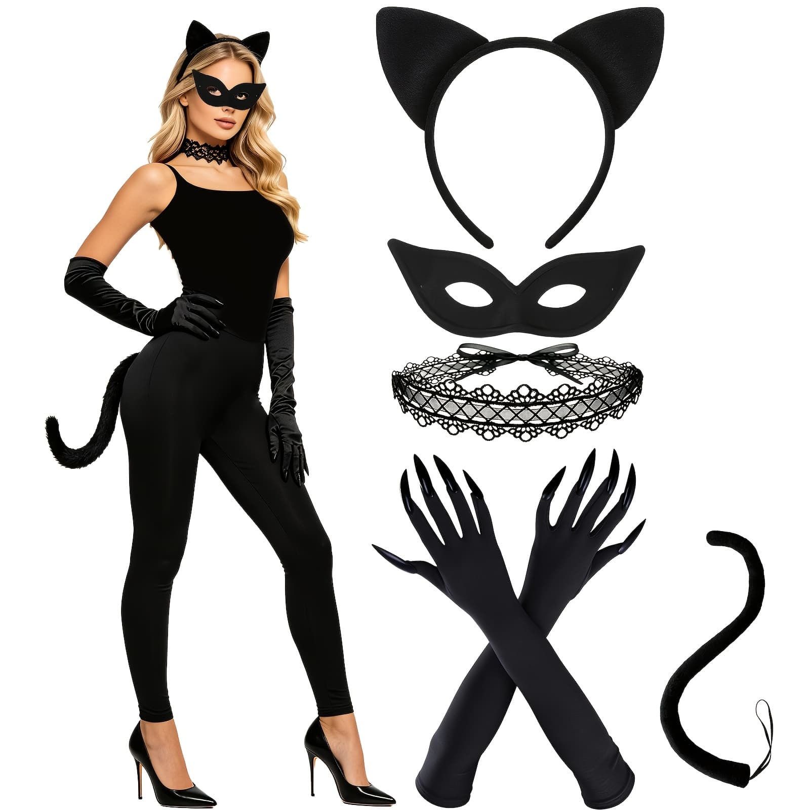 Black Cat Accessory Set